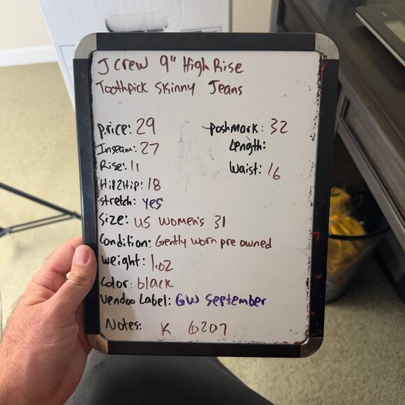 J Crew 9" High Rise Toothpick Skinny Jeans US Women's 31 - Picture 7 of 7